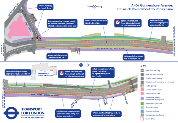 The photo for Gunnersbury Avenue & Chiswick Roundabout TfL consultation.