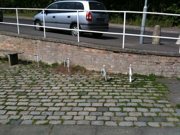The photo for Replace "wheelbender" cycle parking with Sheffield stands.