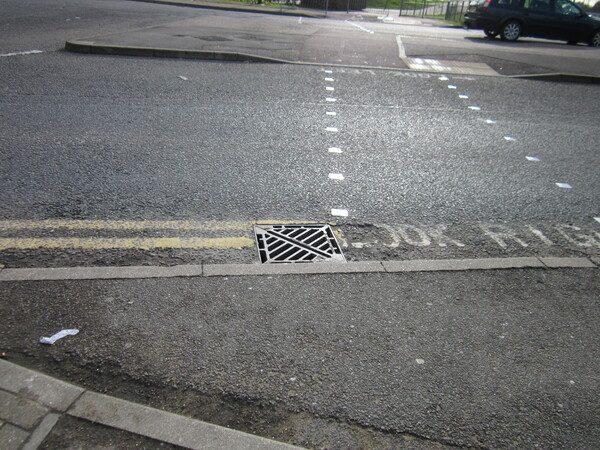 The photo for Dangerous drain cover on Newtown Road.