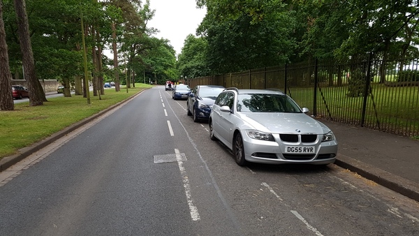 The photo for Cycle lane in car door zone - Warneford Lane .