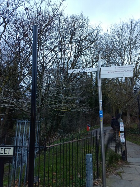 The photo for Missing cycle route signs at Mill Lane / St. Radigund's Street junction.