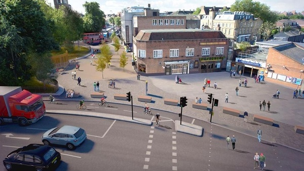 The photo for Highbury Corner - improvements for pedestrians & cyclists.