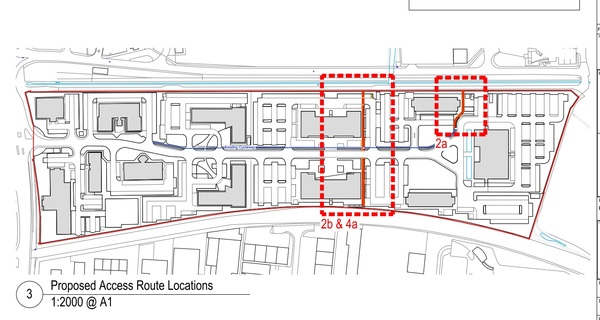 The photo for Proposed extra pedestrian and cycle access points to Cambridge Business Park. .