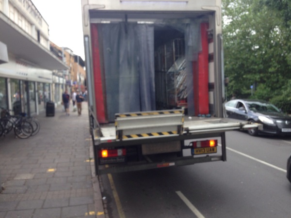 The photo for Disgraceful unloading practices by Tesco, East Road, Cambridge.